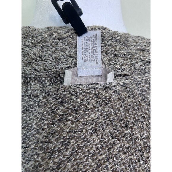 Chico's Women’s Open Front Cardigan Sweater Brown marbled Sleeveless Size 0. - Picture 7 of 7